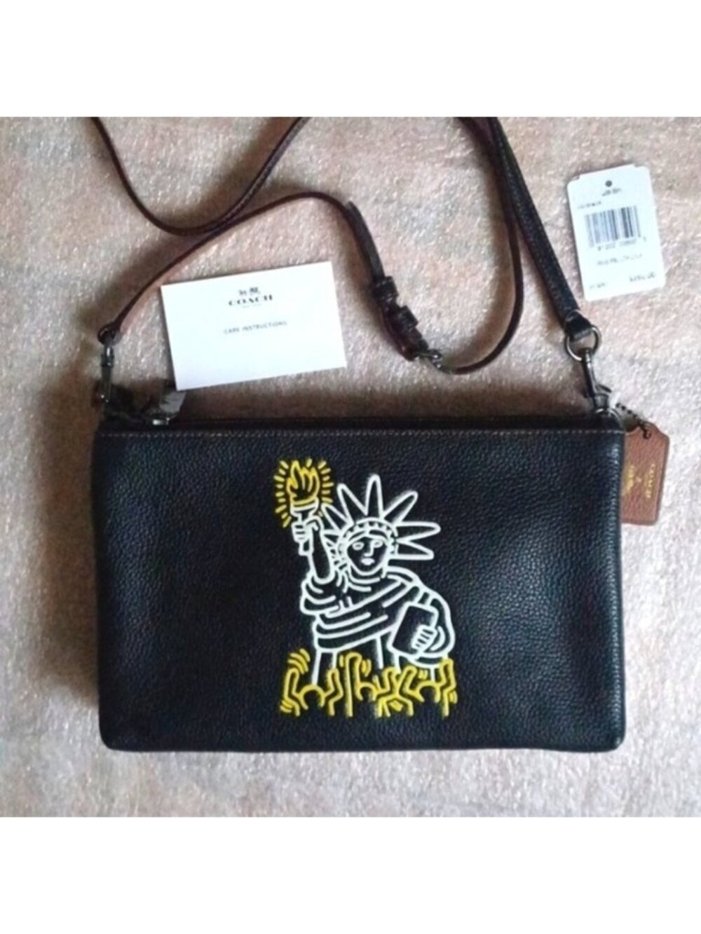 COACH x Keith Haring Lyla Crossbody Bag Statue of Liberty NWT Rare